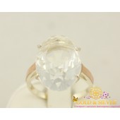 Серебряное кольцо с золотой пластиной 040210
